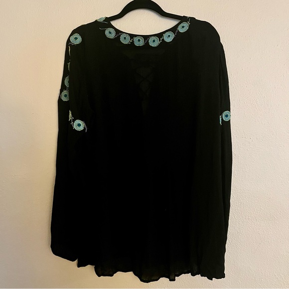 Double D Ranchwear Buffalo Grass Top Black Boho - Picture 6 of 10
